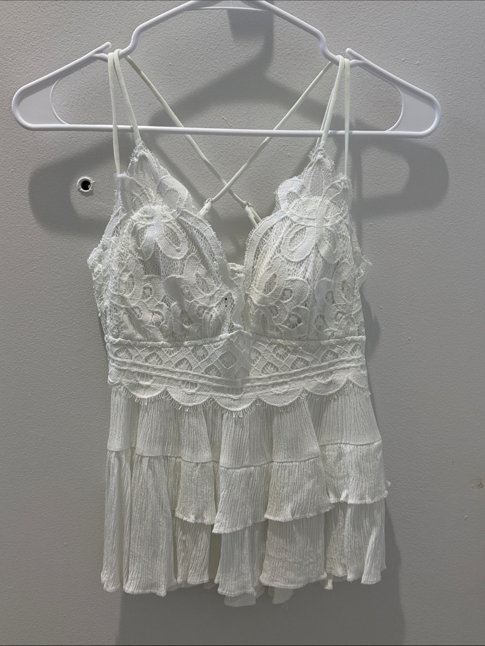 Zenana White Lace Crochet Camisole
